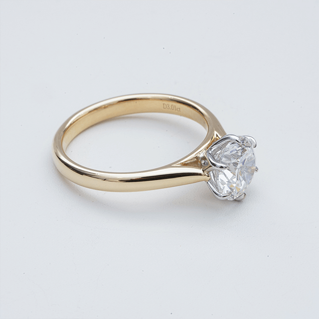 14K Gold Lab Grown Diamond Solitaire Engagement Ring