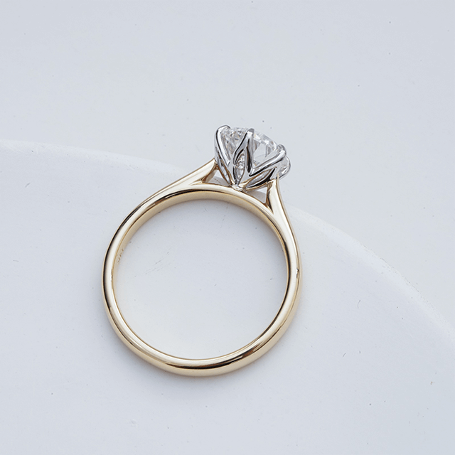 14K Gold Lab Grown Diamond Solitaire Engagement Ring