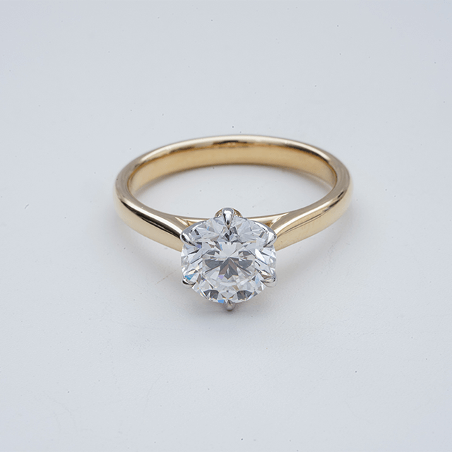 14K Gold Lab Grown Diamond Solitaire Engagement Ring