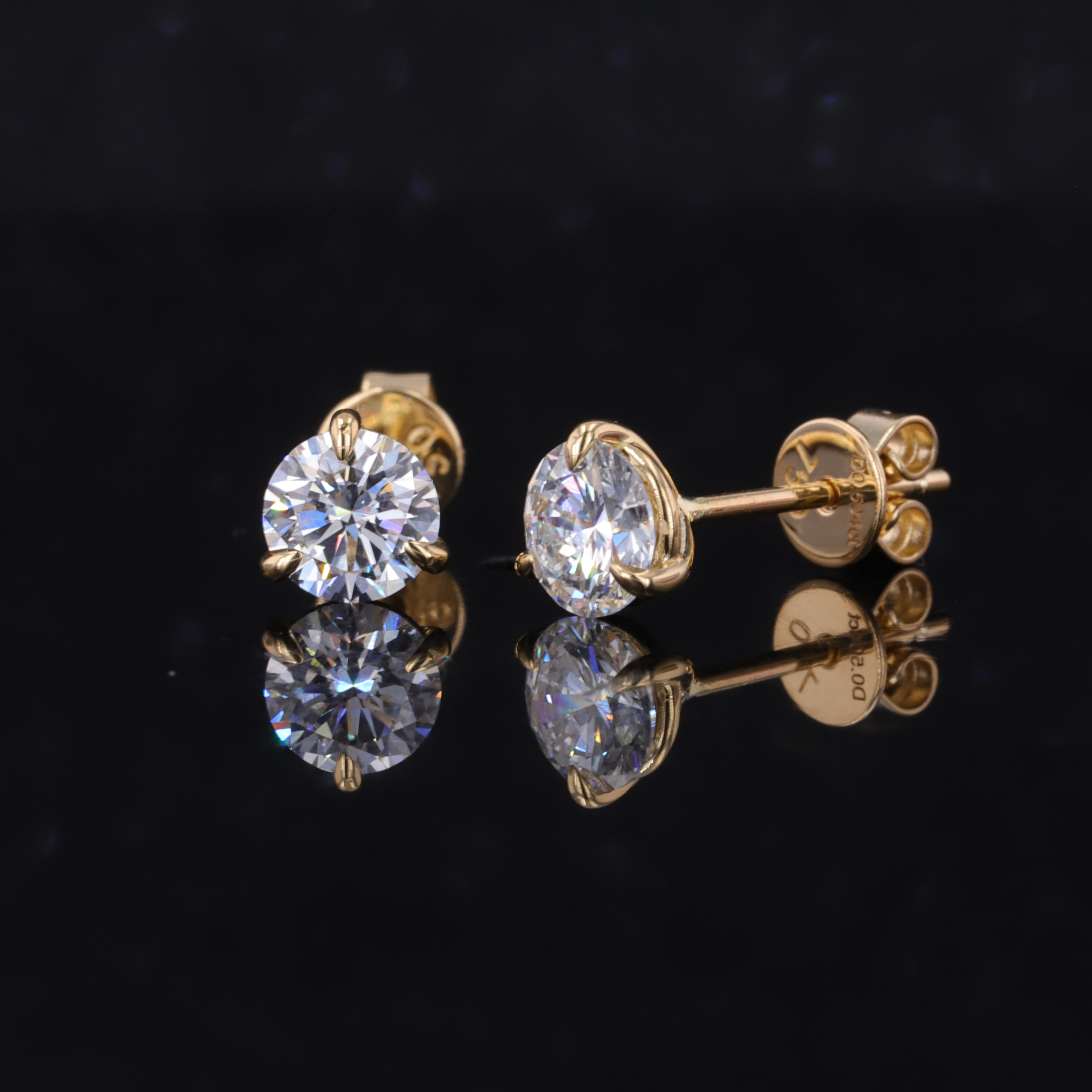 18K Yellow Gold Martini Set 1 Carat TW Lab Grown Diamond Earring