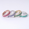 Round Brilliant Cut Color Lab Grown Gemstone 14K Gold Diamond Eternity Rings