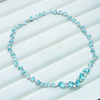 14K White Gold Pear Cut Lab Grown Paraiba Sapphire at Moissanite Luxury Diamond Necklace