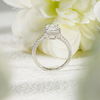 S925 Sterling Silver Octagon Emerald Cut Moissanite Halo Engagement Ring