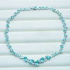 14K White Gold Pear Cut Lab Grown Paraiba Sapphire at Moissanite Luxury Diamond Necklace