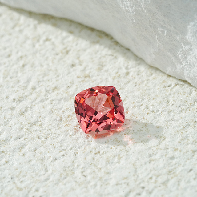 Cushion Cut Dark Pink Padparadscha Color Lab Grown Gemstones