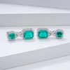 14K Gold Octagon Emerald Cut at Asscher Cut Lab Grown Gemstones Diamond Earrings