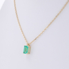 14K Yellow Solid Gold 0.5CT Emerald Cut Lab na pinalaki ng Hydrothermal Emerald Necklace 