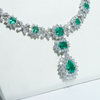 14K White Gold Lab Grown Emerald At Moissanite Luxury Diamond Necklace