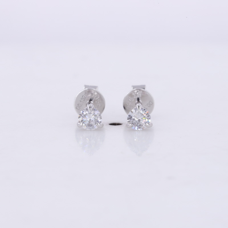 Platinum Gold 0.3CT TW HPHT Lab Grown Diamond Martini Set Stud Earring 