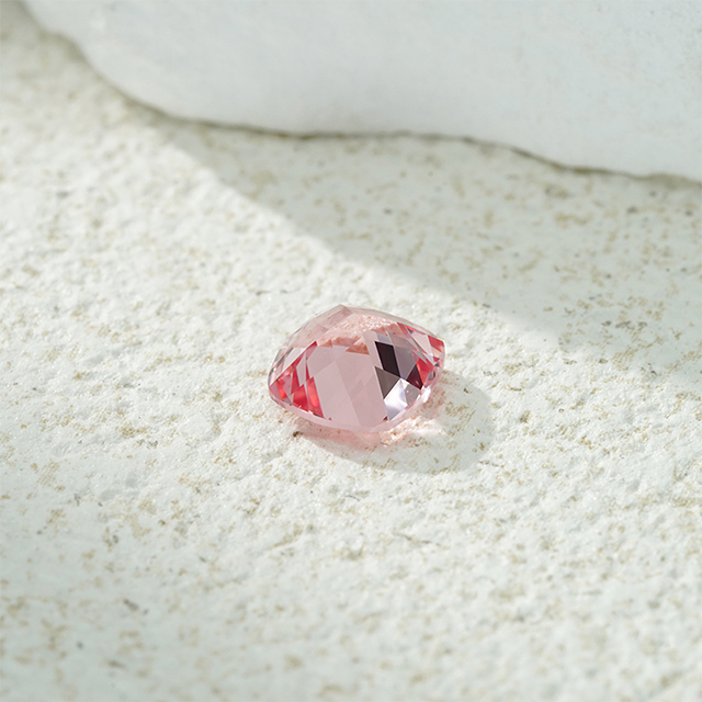 Cushion Cut Light Pink Padparadscha Color Lab Grown Gemstones